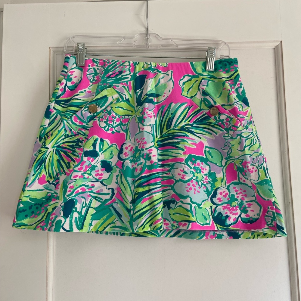 Lilly Pulitzer Tropical Green and Pink Skort